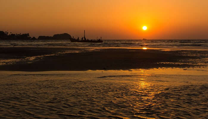 sunset at shiroda beach
